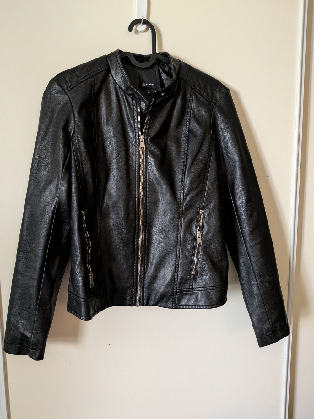 Black Faux Leather Moto Jacket